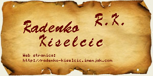 Radenko Kiselčić vizit kartica